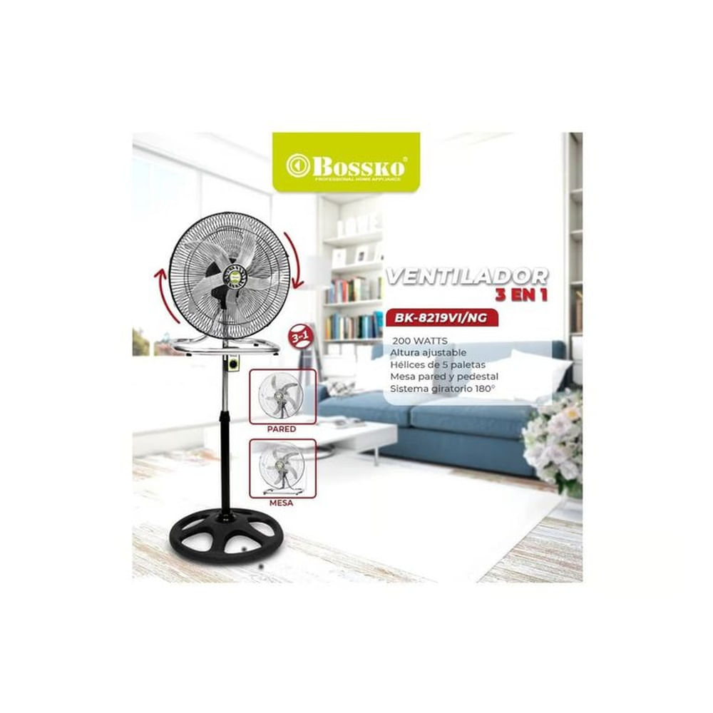 Ventilador de 5 Aspas 3en1 De 18? 200W BK-8219VI