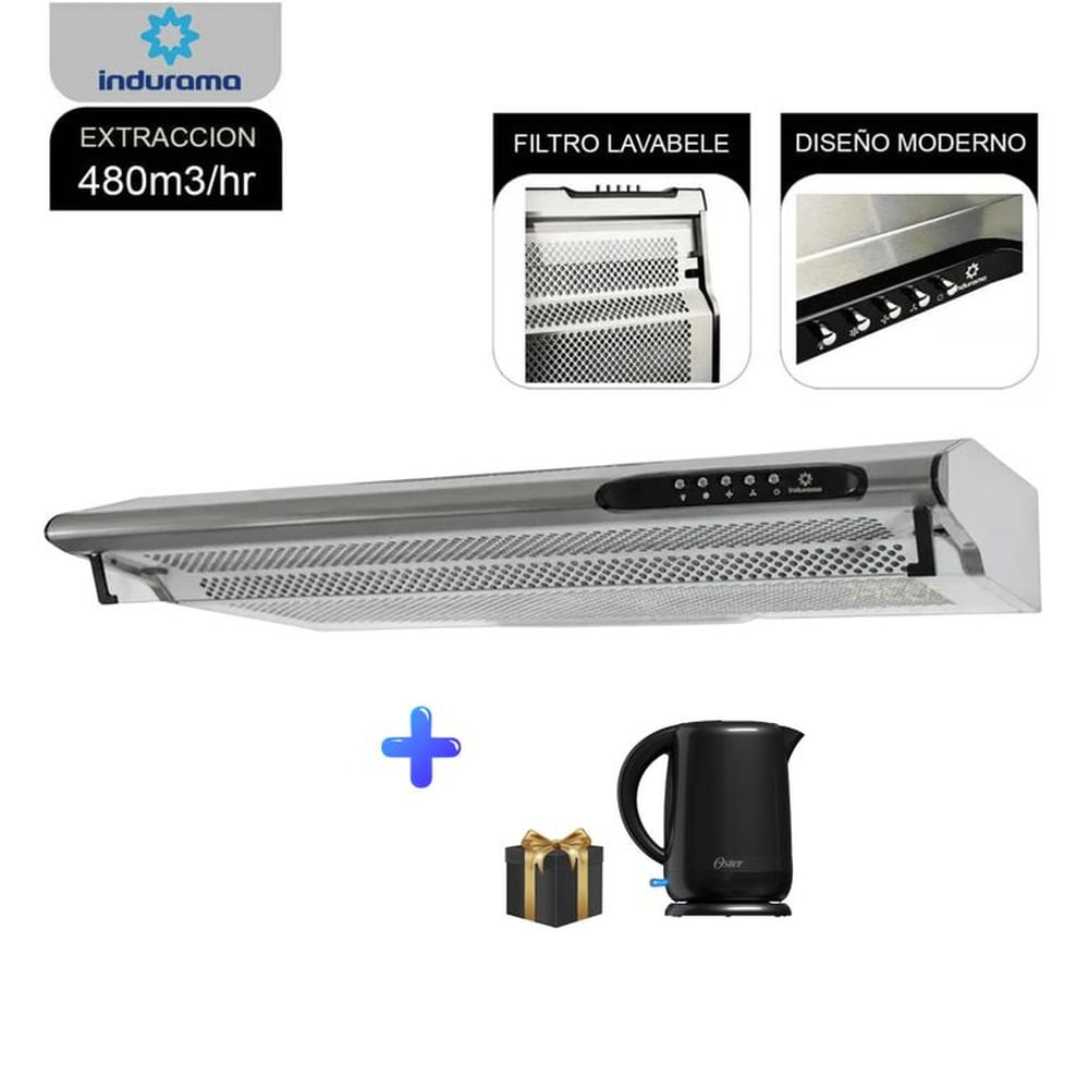 Campana Extractora Indurama CEI-902CRP + Hervidor Oster