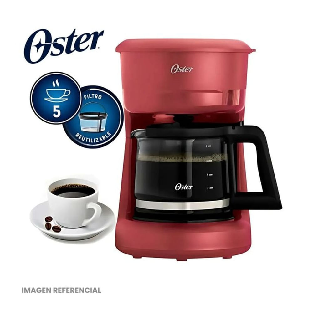 Cafetera Oster 5 Tazas con Filtro Reutilizable BVSTDCS51R