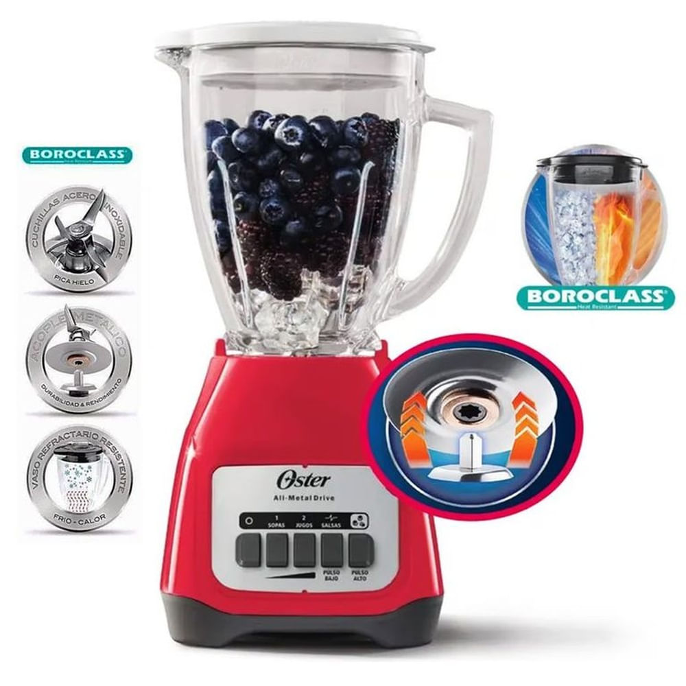 Licuadora Oster® 2 Velocidades Tritura Hielo 550W BLSTKAG-MPB