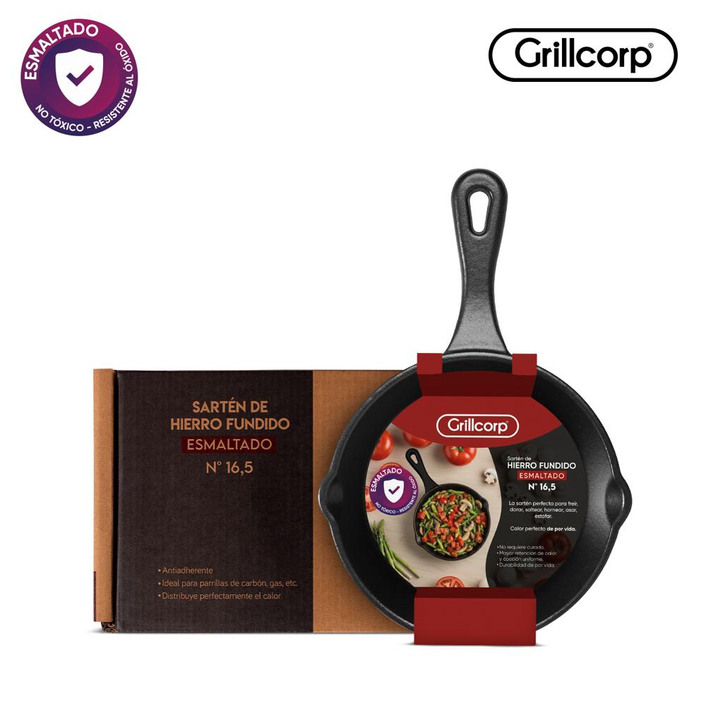 SARTEN GRILLCORP N16.5 DE HIERRO FUNDIDO ESMALTADO