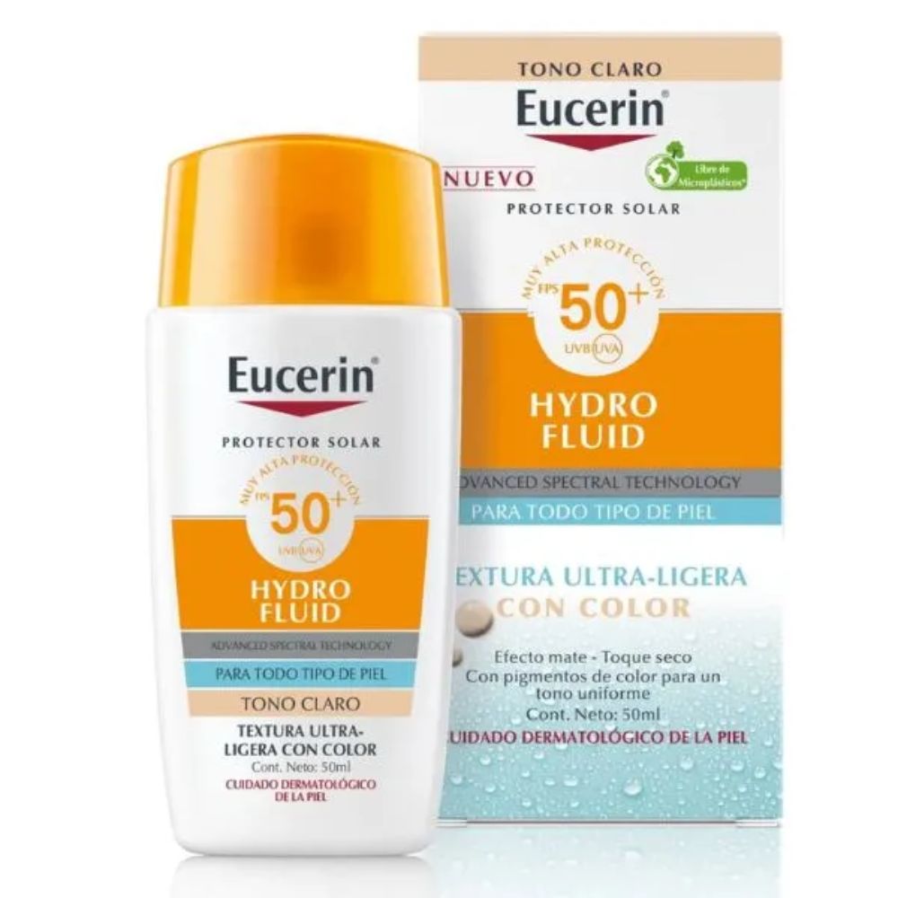 Eucerin Sun Hydro Fluid Textura Ultra Ligera con Color Tono Claro FPS 50