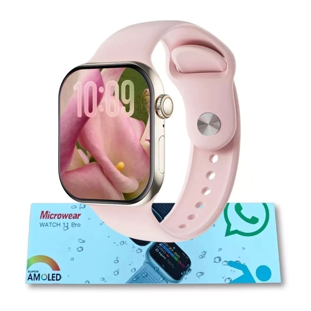 Smartwatch Microwear Watch 11 Pro AMOLED IP68 1GB Rosado