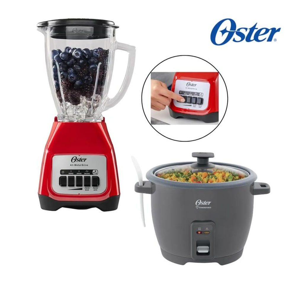 Combo Oster Licuadora BLSTKAGRPB + Arrocera 1.8 L