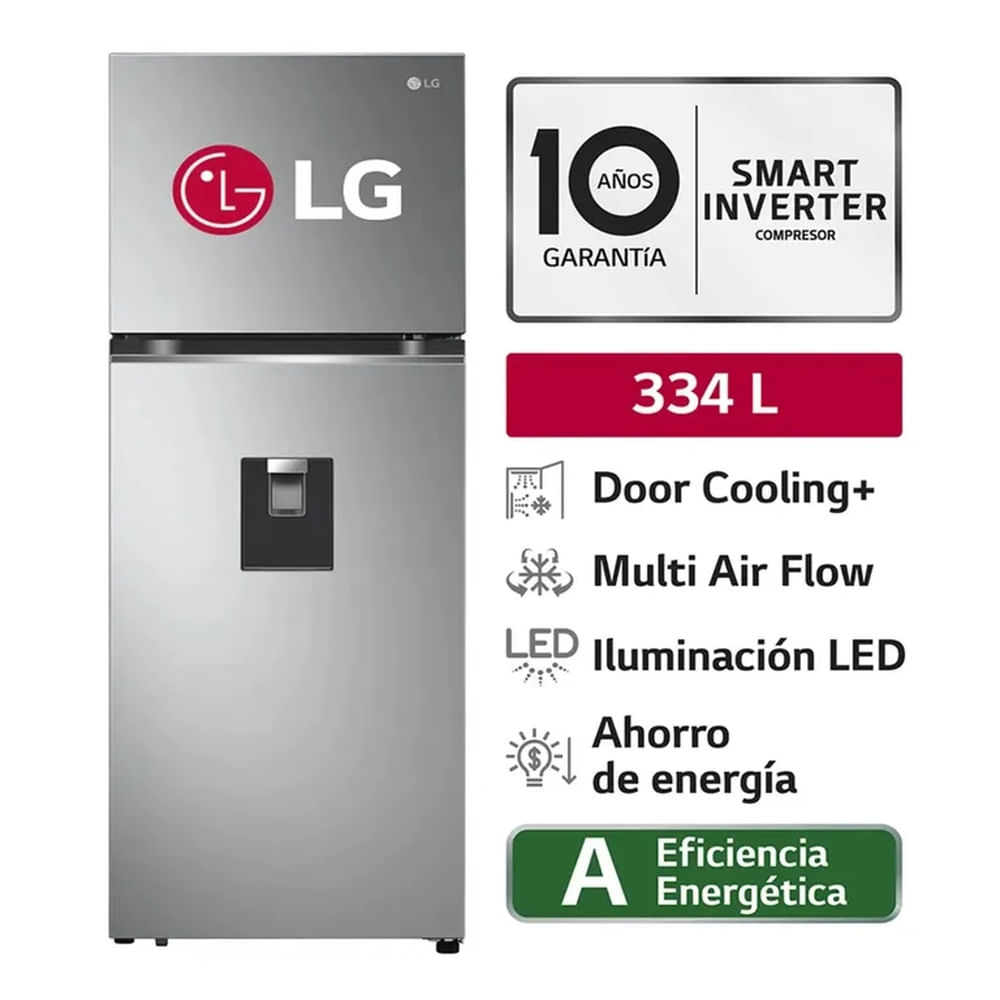 Refrigeradora LG GT33WPP 334L Top Mount No Frost Plateada