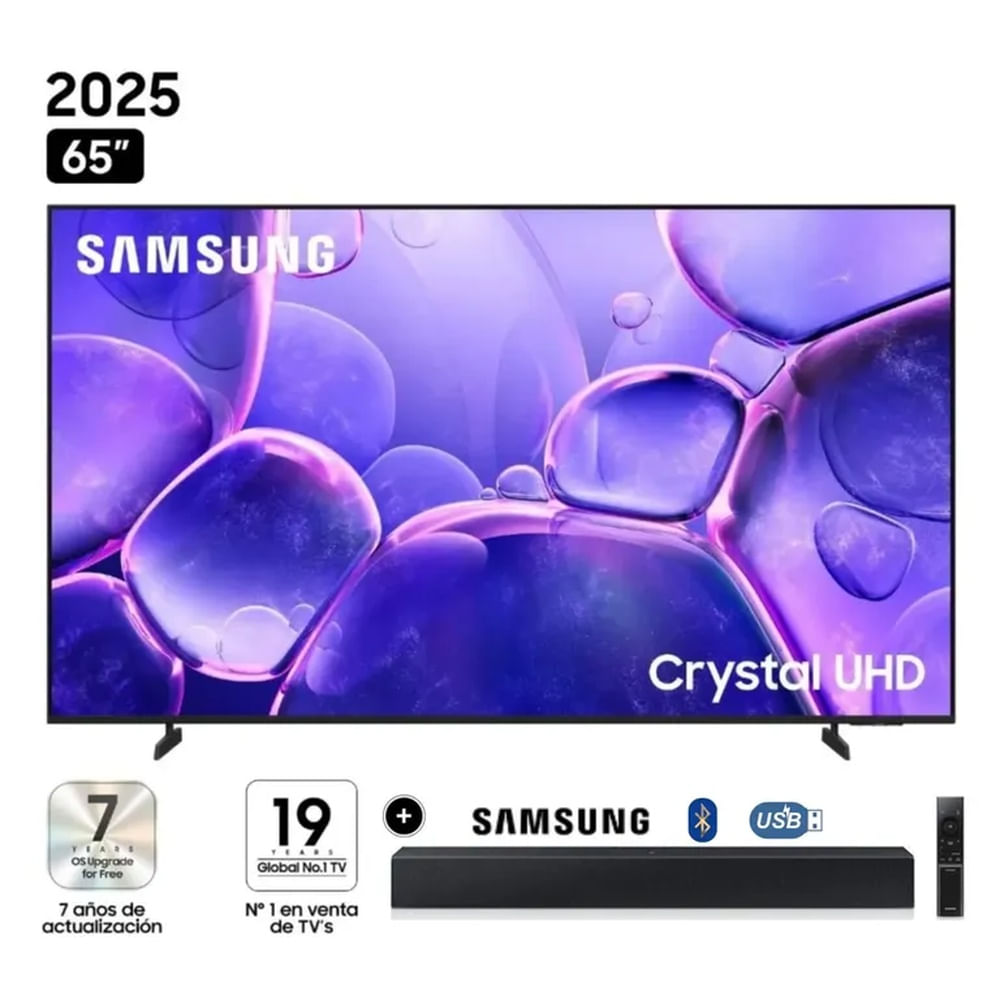 Televisor Samsung 65 UN65U8000F Crystal UHD Smart TV 2025 + Soundbar