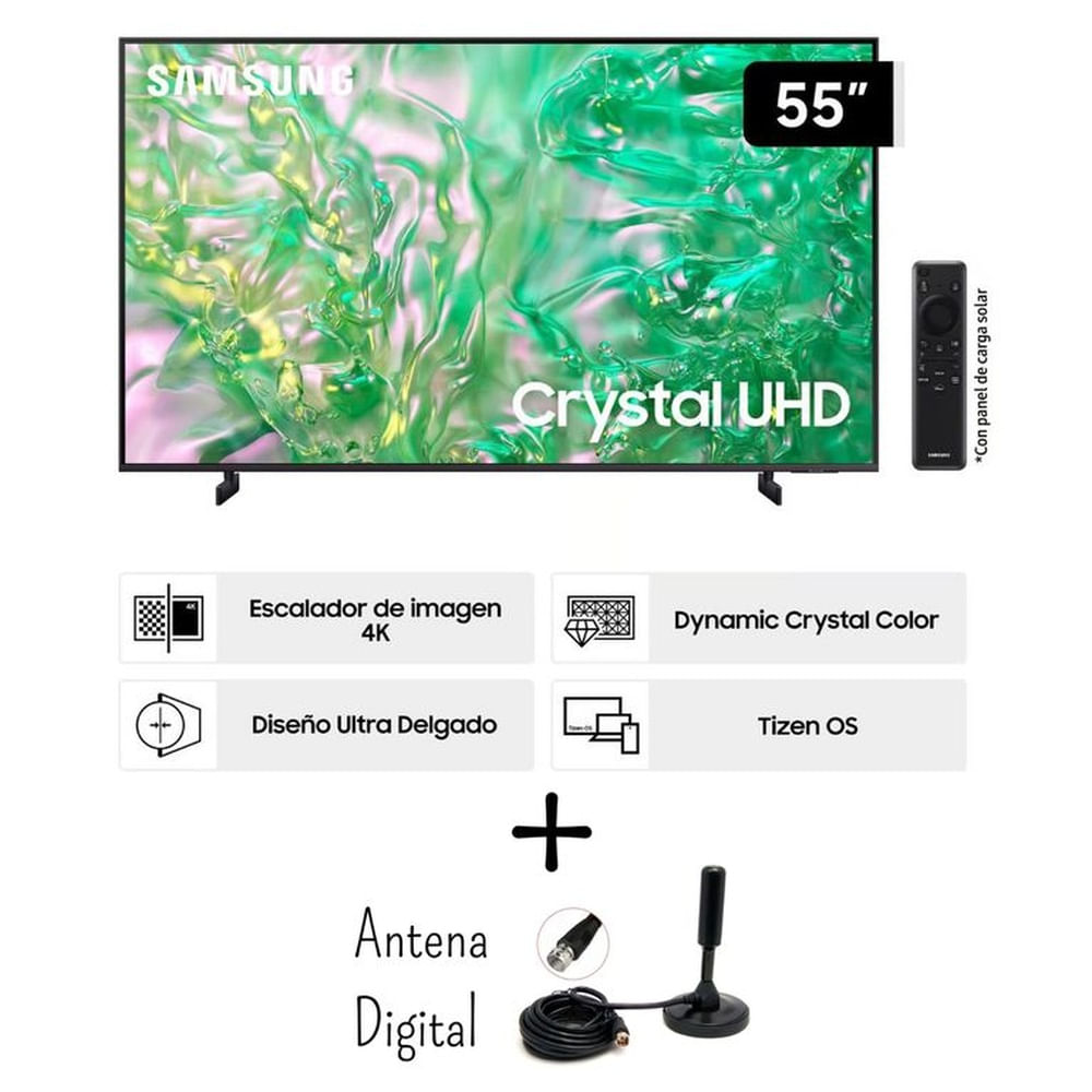 Televisor Samsung 55 Crystal UHD 4K Tizen OS Smart TV 55DU8000 + Antena Digital