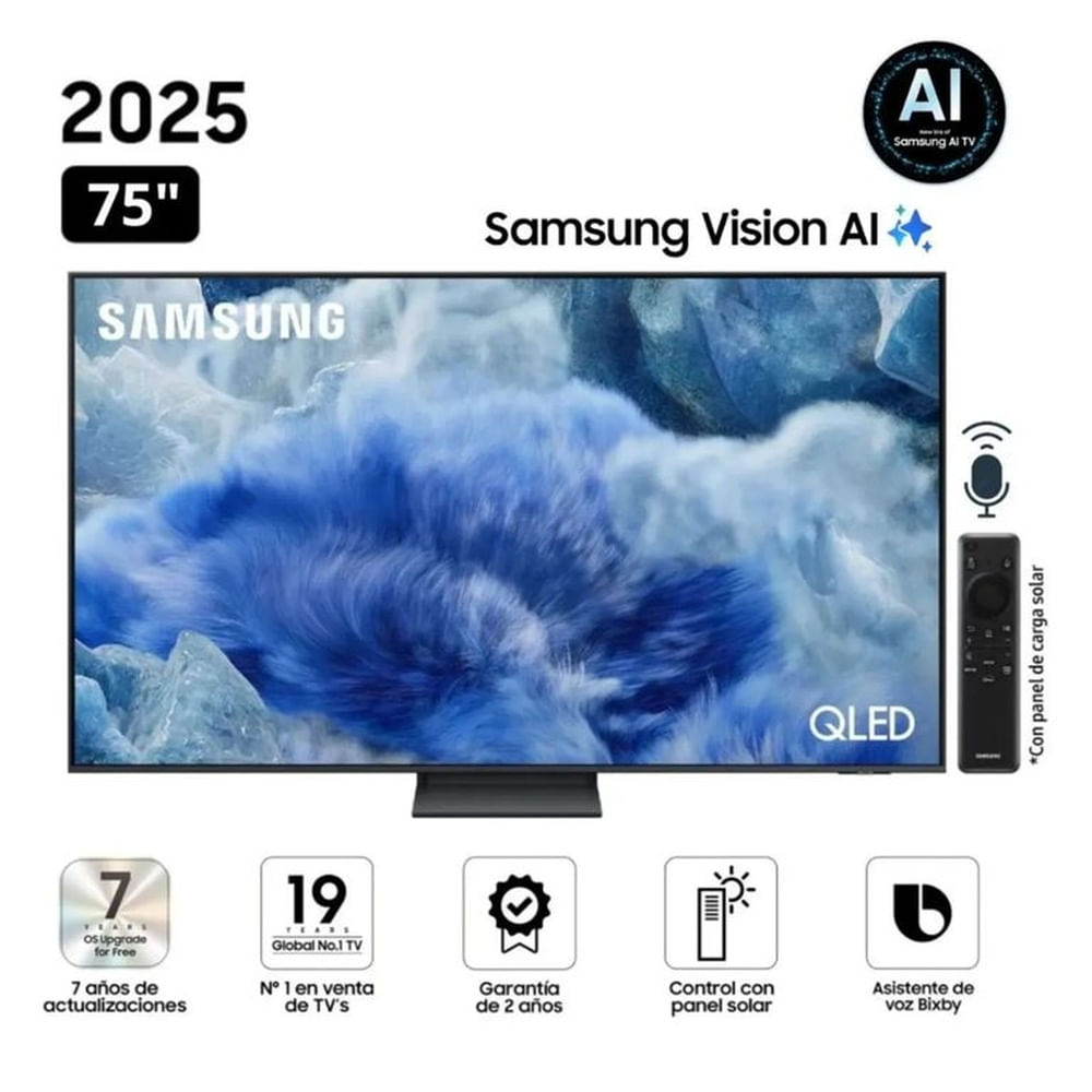 TELEVISOR SAMSUNG QLED 75 QN75Q8FAAG UHD 4K VISION AI 2025