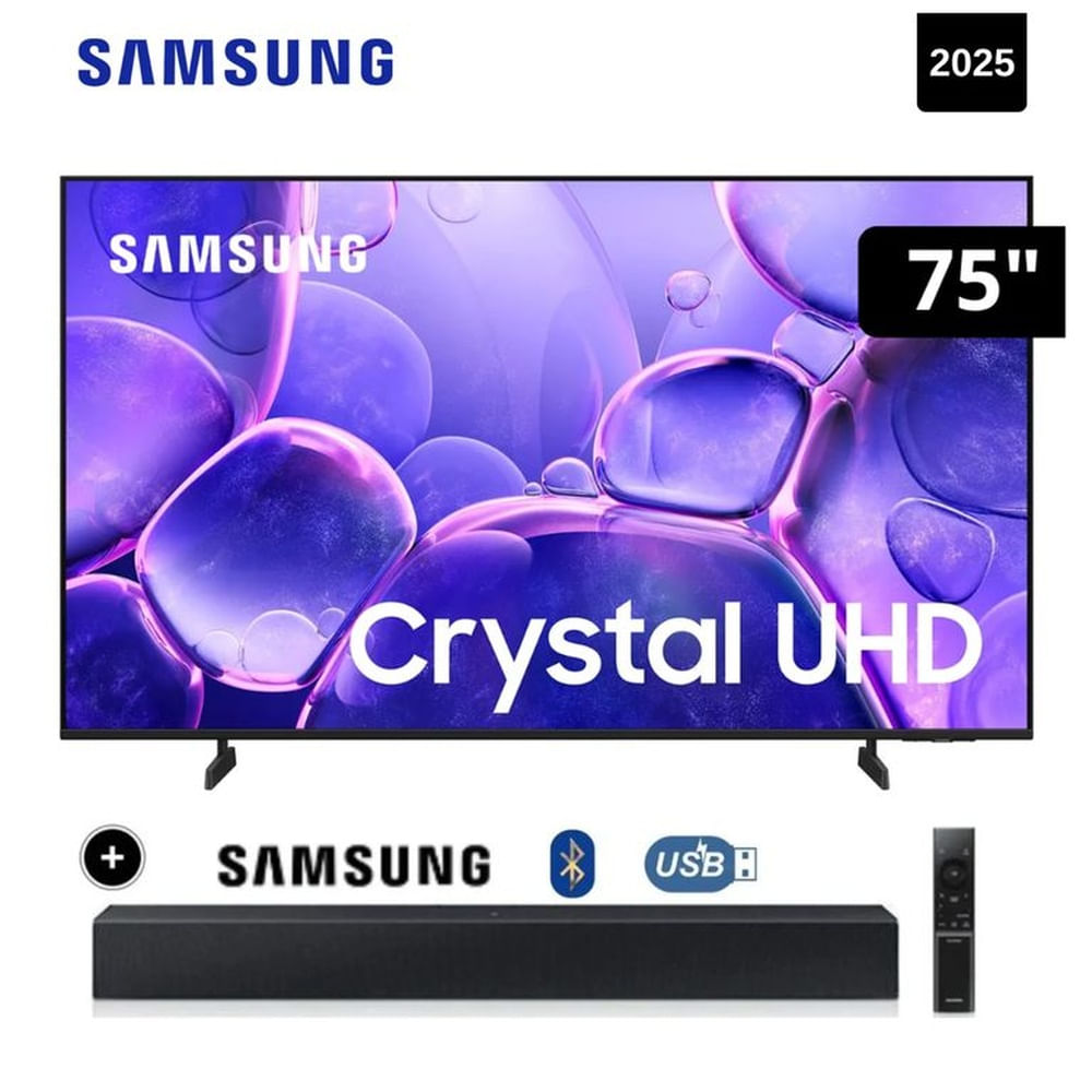 TELEVISOR SAMSUNG CRYSTAL  75 UHD 4K UN75U8000FGXPE + SOUNDBAR SAMSUNG
