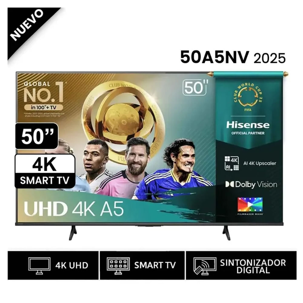 Televisor Hisense Led 50 Smart UHD 4K VIDAA 50A5NV 2025