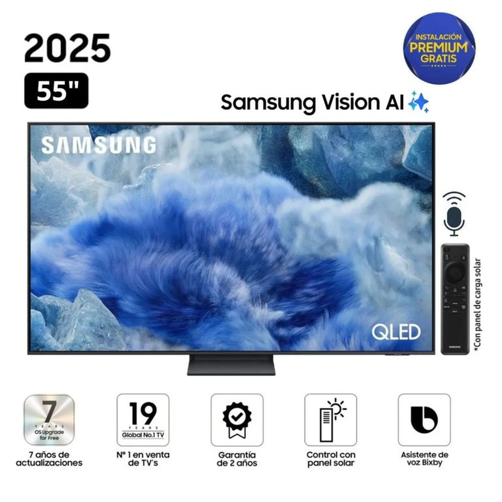 Televisor Samsung QLED 55"" Visión AI Smart TV QN55Q8FAAGXPE - Nuevo 2025