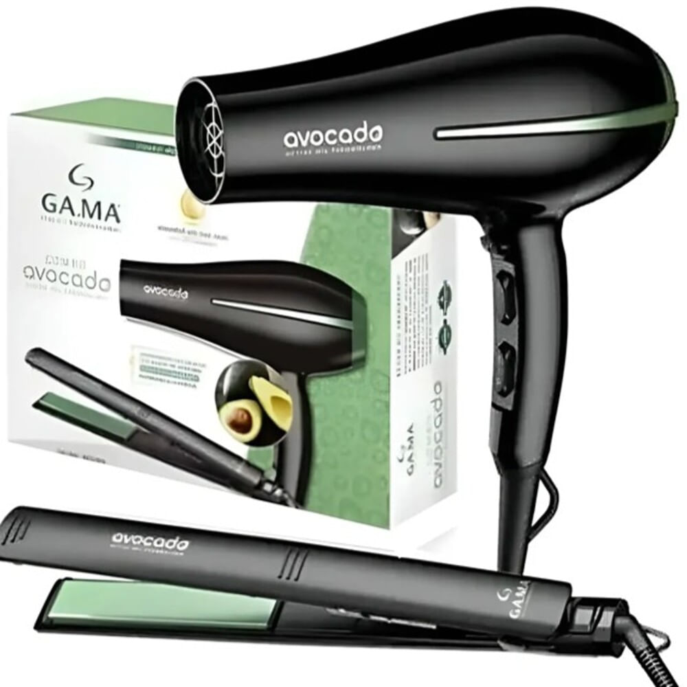 Combo Gama Avocado Secadora Bora y Plancha Elegance