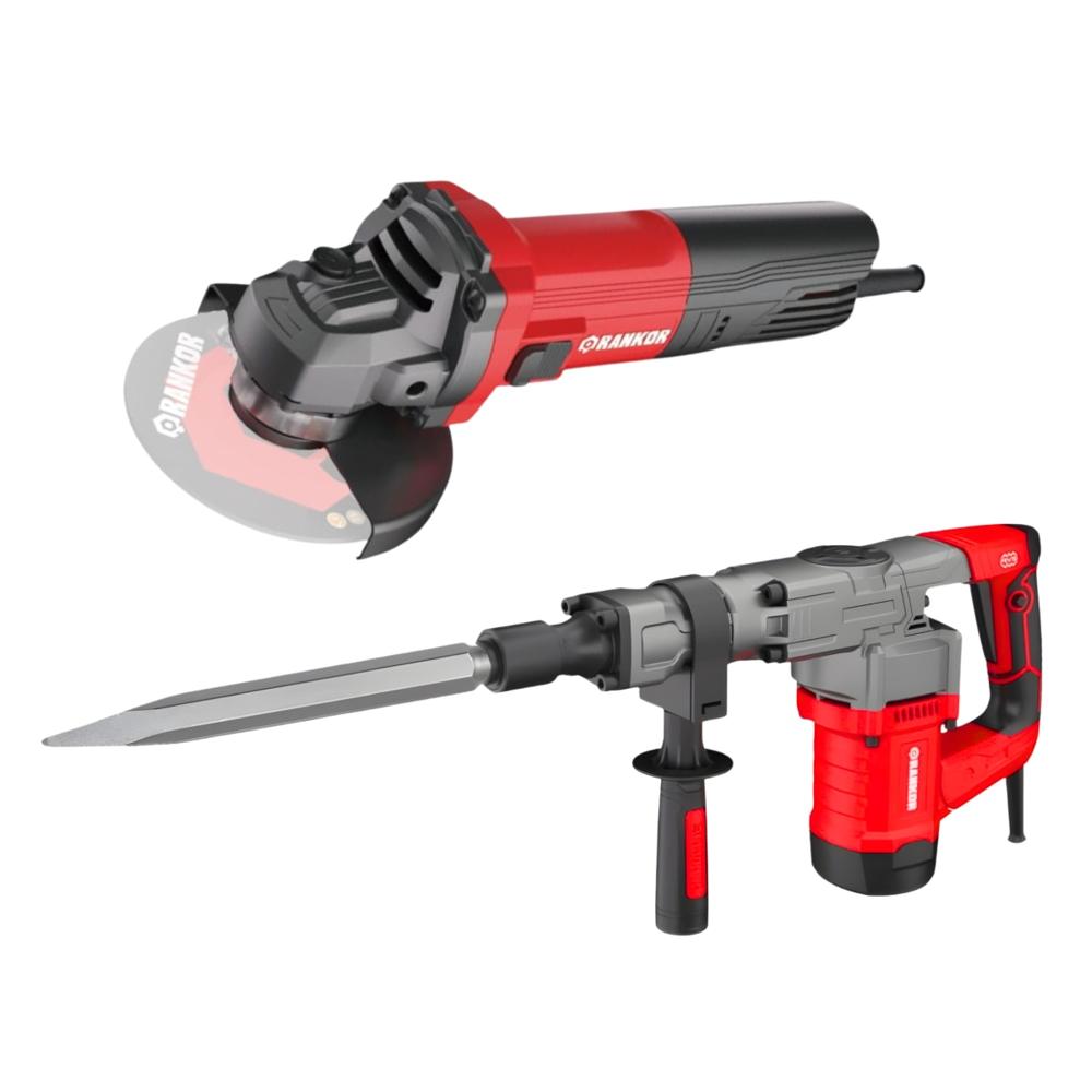 Martillo Demoledor 1300w + Amoladora 950w Rankor RDB130001-RAG950401