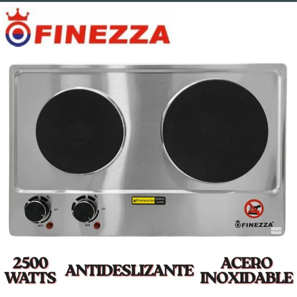 Cocina Electrica Finezza FZ320H2CE Dos Hornillas Diseño Acero Inox