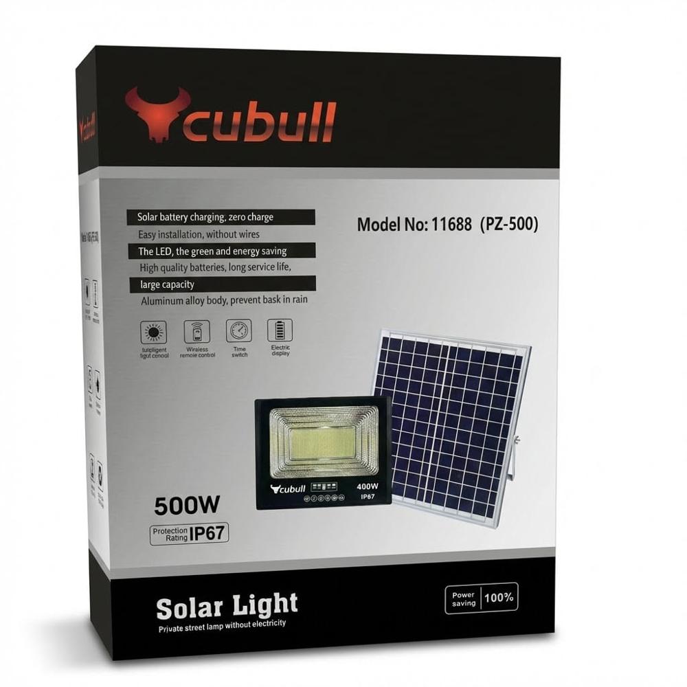 Reflector LED 500W Con Panel Solar IP67 - Control - Accesorios - CUBULL