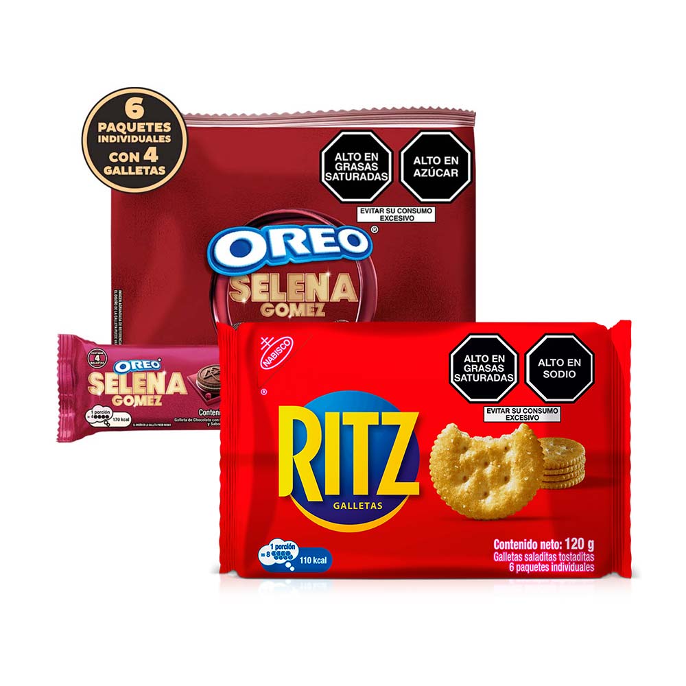 Pack Galletas OREO sabor Original Paquete 12un + Galletas Saladas RITZ sabor Original Paquete 6un