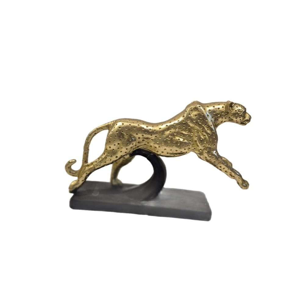 Figura decorativa leopardo dorado Escultura moderna - Adorno Elegante para Sala Regalo Ideal