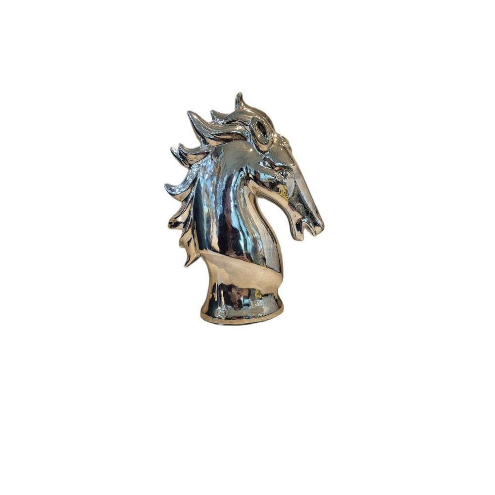 Adorno Decorativo Cabeza de Caballo Cromado Plateado - Adorno Elegante para Sala Regalo Ideal Plateado Adorno Decorativo Cabeza de Caballo Cromado Plateado - Adorno Elegante para Sala Regalo Ideal Plateado