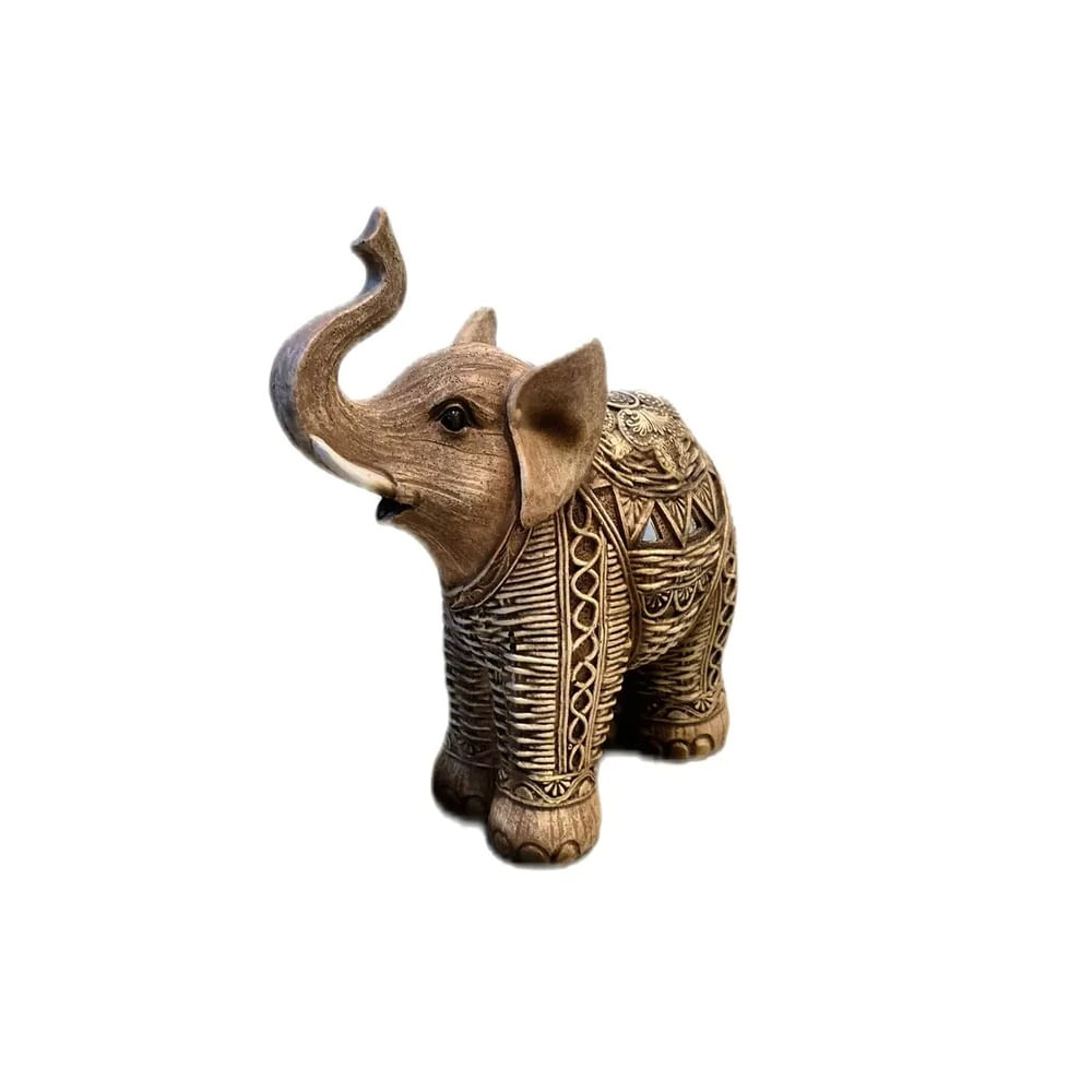 Figura Decorativa Elefante Tallado Estilo Étnico - Adorno Elegante para Sala Regalo Ideal Dorado Figura Decorativa Elefante Tallado Estilo Étnico - Adorno Elegante para Sala Regalo Ideal Dorado