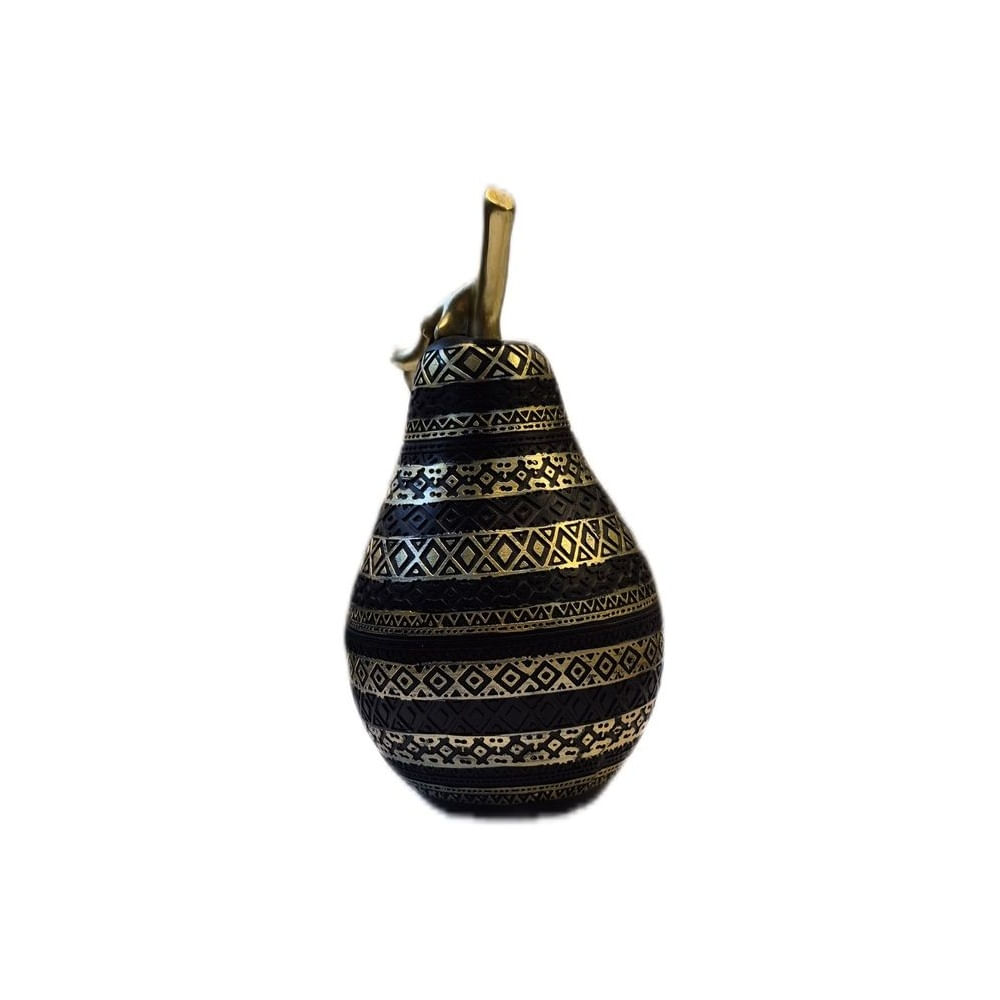 Figura Decorativa Pera Negra con Detalles Dorados - Adorno Elegante para Sala Regalo Ideal Negro Figura Decorativa Pera Negra con Detalles Dorados - Adorno Elegante para Sala Regalo Ideal Negro