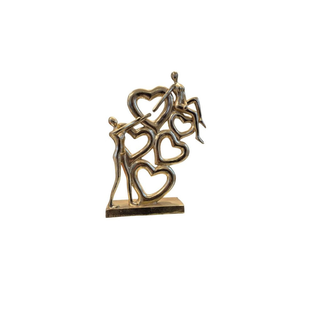 Escultura decorativa de pareja en acabado dorado - Adorno Romántico Regalo Ideal para San Valentín