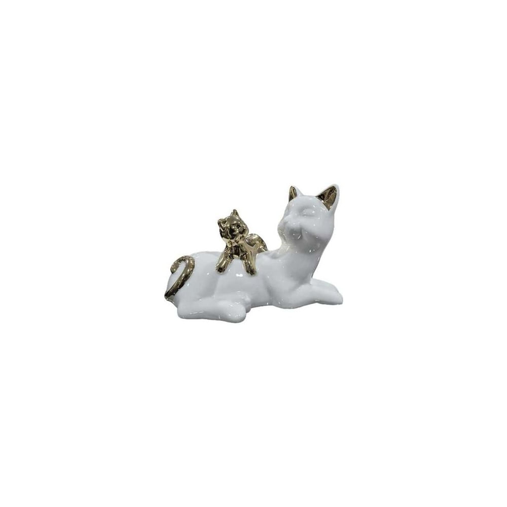 Adorno Decorativo de Gatos Figura de Ternura y Protección - Adorno Elegante para Sala Regalo Ideal Blanco Adorno Decorativo de Gatos Figura de Ternura y Protección - Adorno Elegante para Sala Regalo Ideal Blanco