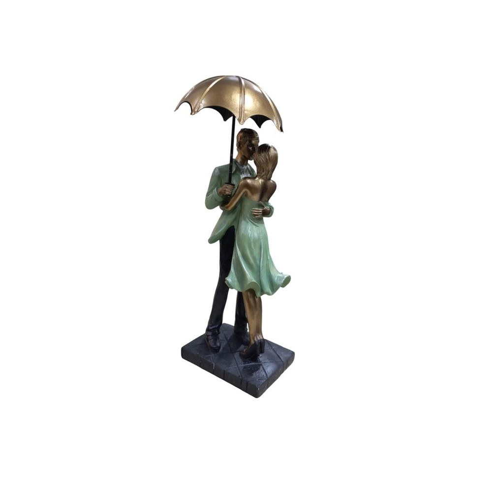 Figura Decorativa Pareja Enamorada con Paraguas - Adorno Romántico Regalo Ideal para San Valentín Blanco Figura Decorativa Pareja Enamorada con Paraguas - Adorno Romántico Regalo Ideal para San Valentín Blanco