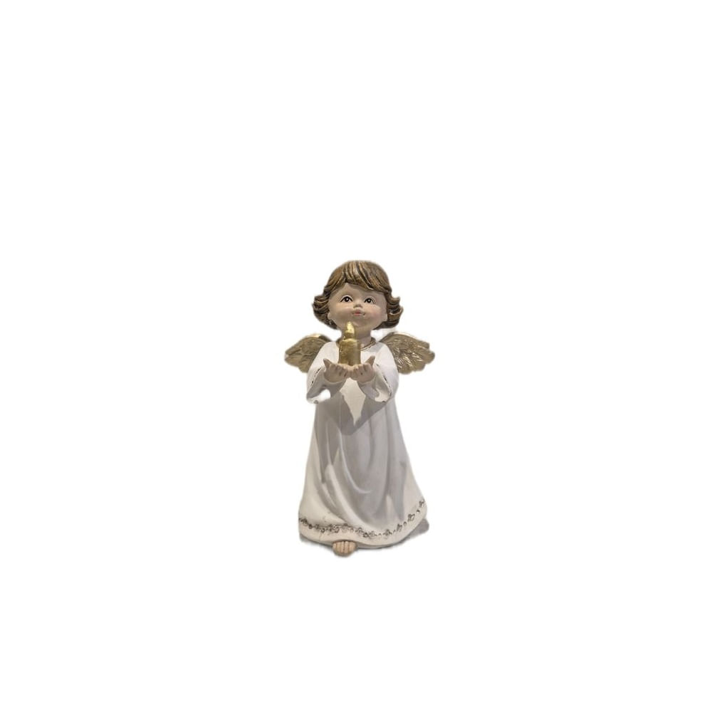 Figura Decorativa Ángel con Vela Dorada - Adorno Elegante para Sala Regalo Ideal