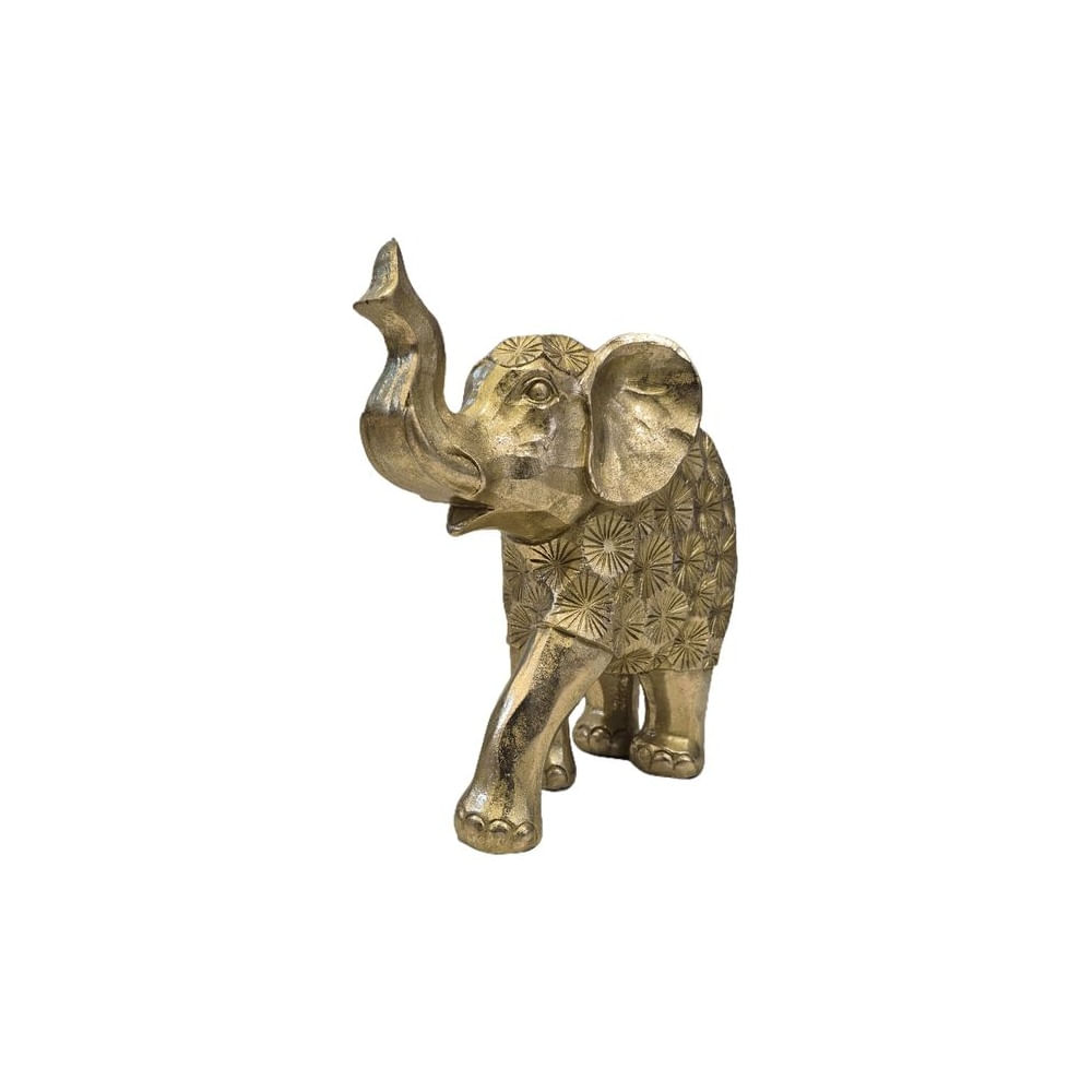 Figura Decorativa Elefante Dorado Texturizado - Adorno Elegante para Sala Regalo Ideal