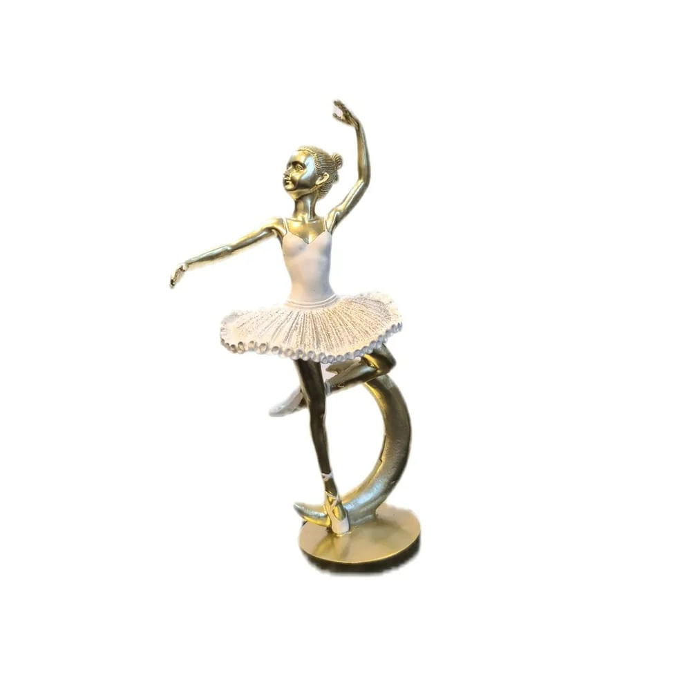 Adorno Decorativo Bailarina Dorada con Tutú Blanco - Adorno Elegante para Sala Regalo Ideal