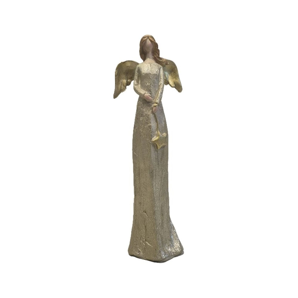 Adorno Decorativo Ángel con Estrella Tonos Blanco y Dorado - Adorno Elegante para Sala Regalo Ideal Dorado Adorno Decorativo Ángel con Estrella Tonos Blanco y Dorado - Adorno Elegante para Sala Regalo Ideal Dorado