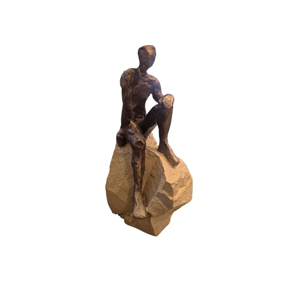 Escultura Decorativa Figura Humana en Actitud Reflexiva - Adorno Elegante para Sala Regalo Ideal Dorado Escultura Decorativa Figura Humana en Actitud Reflexiva - Adorno Elegante para Sala Regalo Ideal Dorado