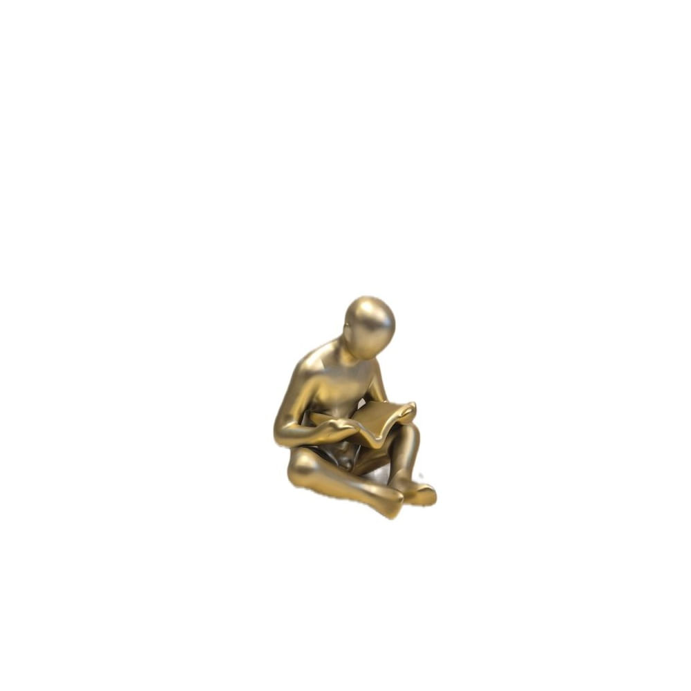 Adorno Decorativo Figura Lectora Estilo Contemporáneo - Adorno Elegante para Sala Regalo Ideal Dorado Adorno Decorativo Figura Lectora Estilo Contemporáneo - Adorno Elegante para Sala Regalo Ideal Dorado