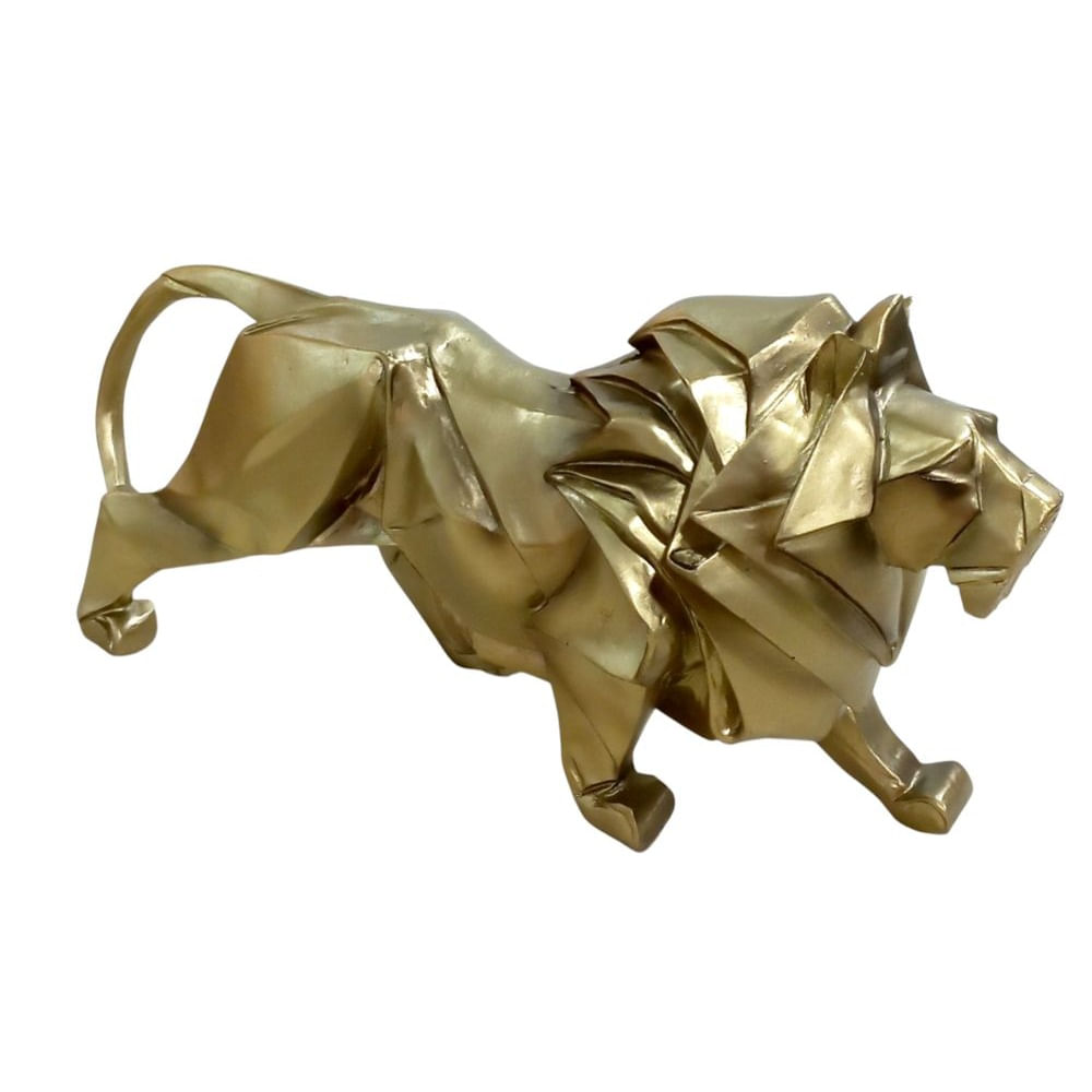 Escultura Decorativa León Dorado Moderno - Adorno Elegante para Sala Regalo Ideal