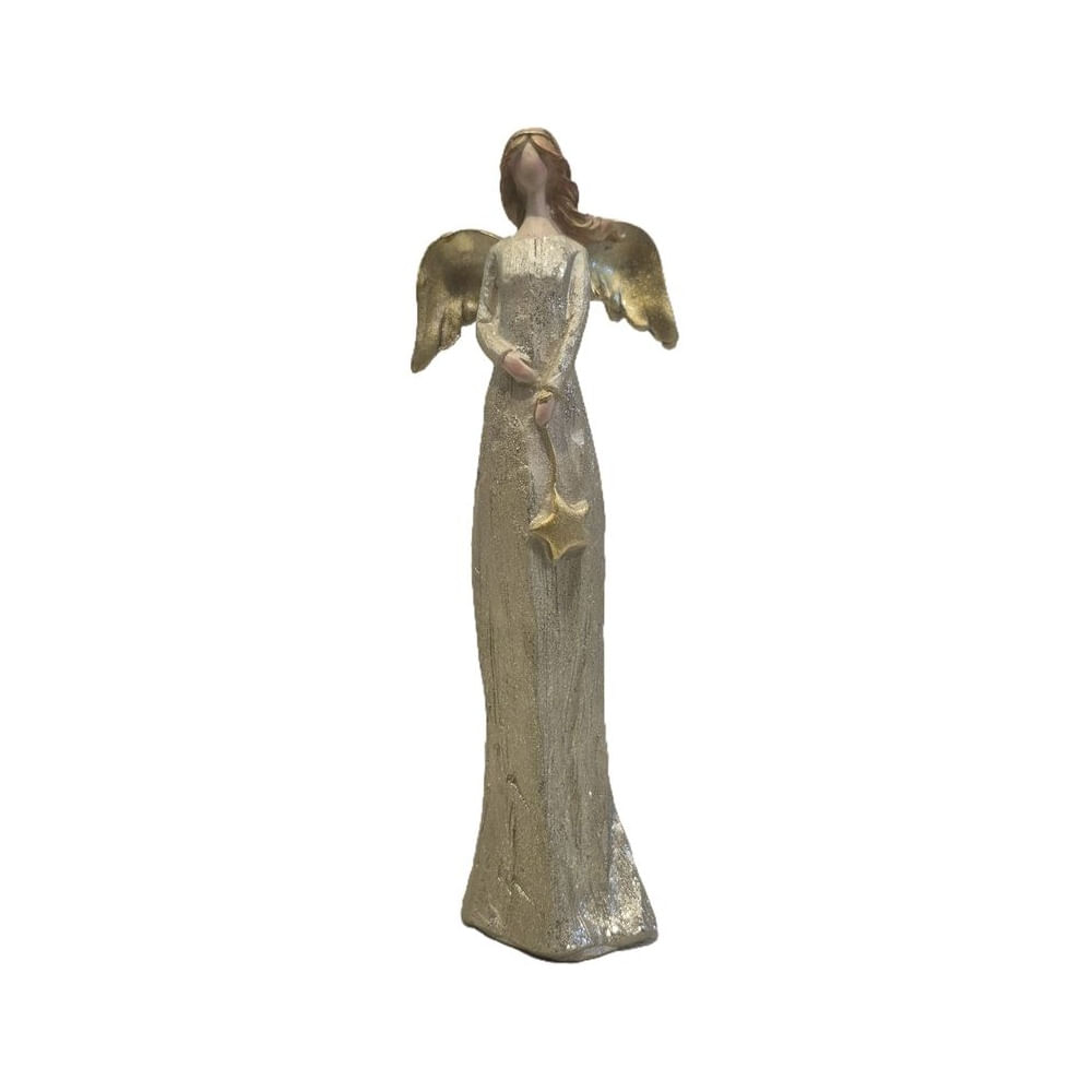 Adorno Decorativo Ángel con Estrella Tonos Gris y Plata - Adorno Elegante para Sala Regalo Ideal Dorado Adorno Decorativo Ángel con Estrella Tonos Gris y Plata - Adorno Elegante para Sala Regalo Ideal Dorado