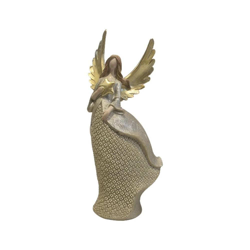 Adorno Decorativo Ángel con Estrella Tonos Beige y Dorado - Adorno Elegante para Sala Regalo Ideal Dorado Adorno Decorativo Ángel con Estrella Tonos Beige y Dorado - Adorno Elegante para Sala Regalo Ideal Dorado