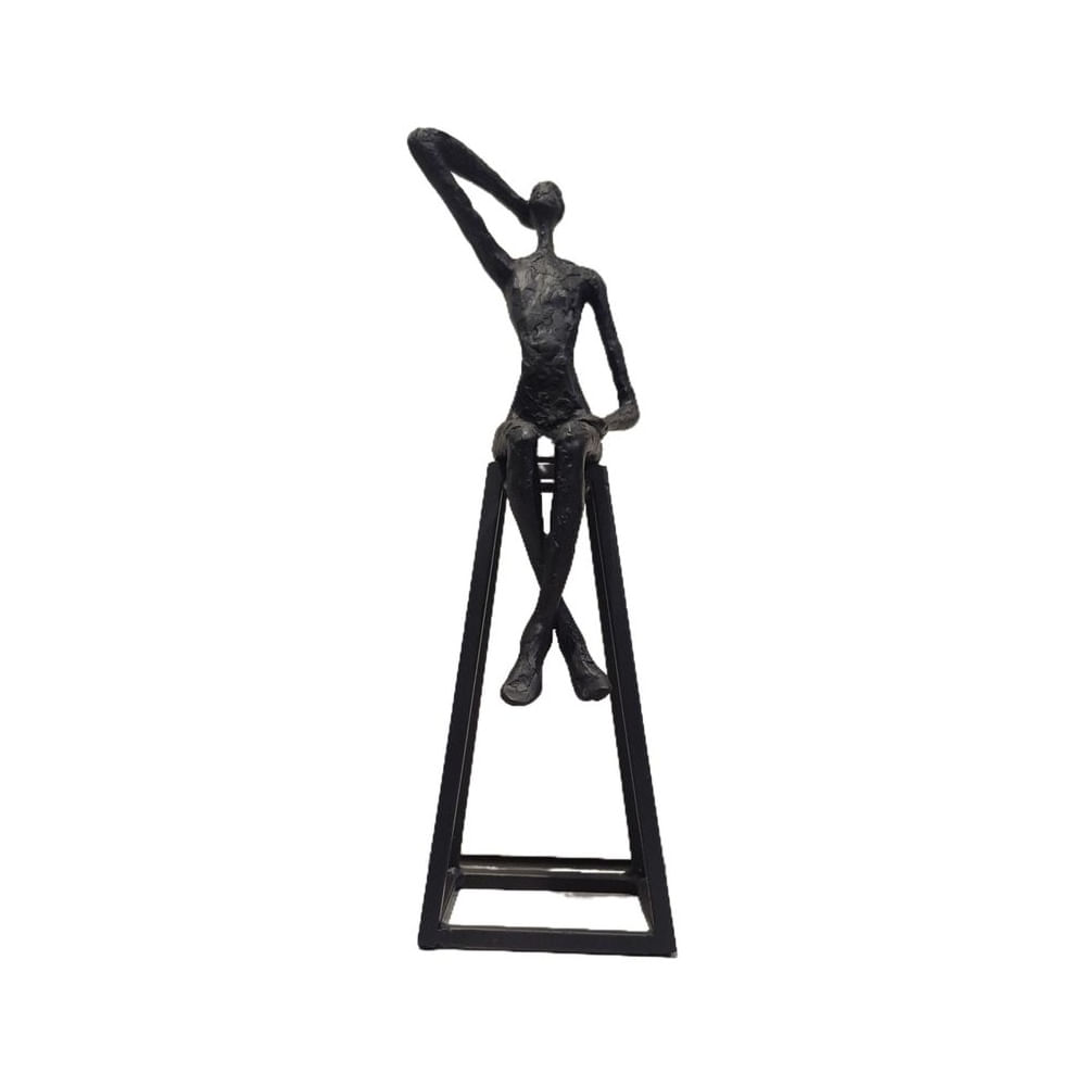 Figura Decorativa Abstracta en Negro Arte Contemporáneo  - Adorno Elegante para Sala Regalo Ideal