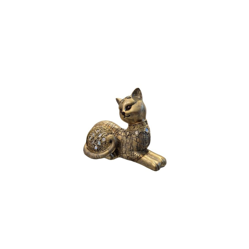 Adorno Decorativo Gato Dorado con Detalles Ornamentales - Adorno Elegante para Sala Regalo Ideal Dorado Adorno Decorativo Gato Dorado con Detalles Ornamentales - Adorno Elegante para Sala Regalo Ideal Dorado