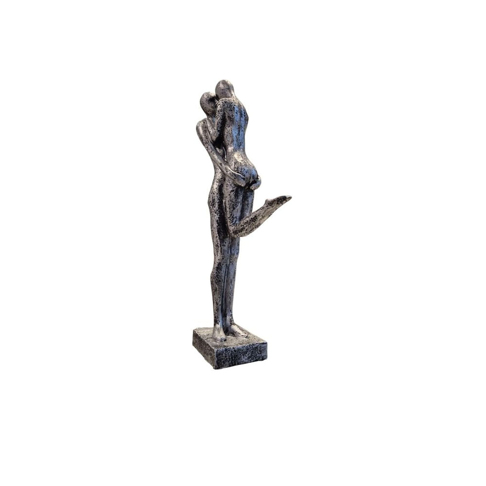 Escultura decorativa de pareja en gesto romántico - Adorno Romántico Regalo Ideal para San Valentín Plateado Escultura decorativa de pareja en gesto romántico - Adorno Romántico Regalo Ideal para San Valentín Plateado