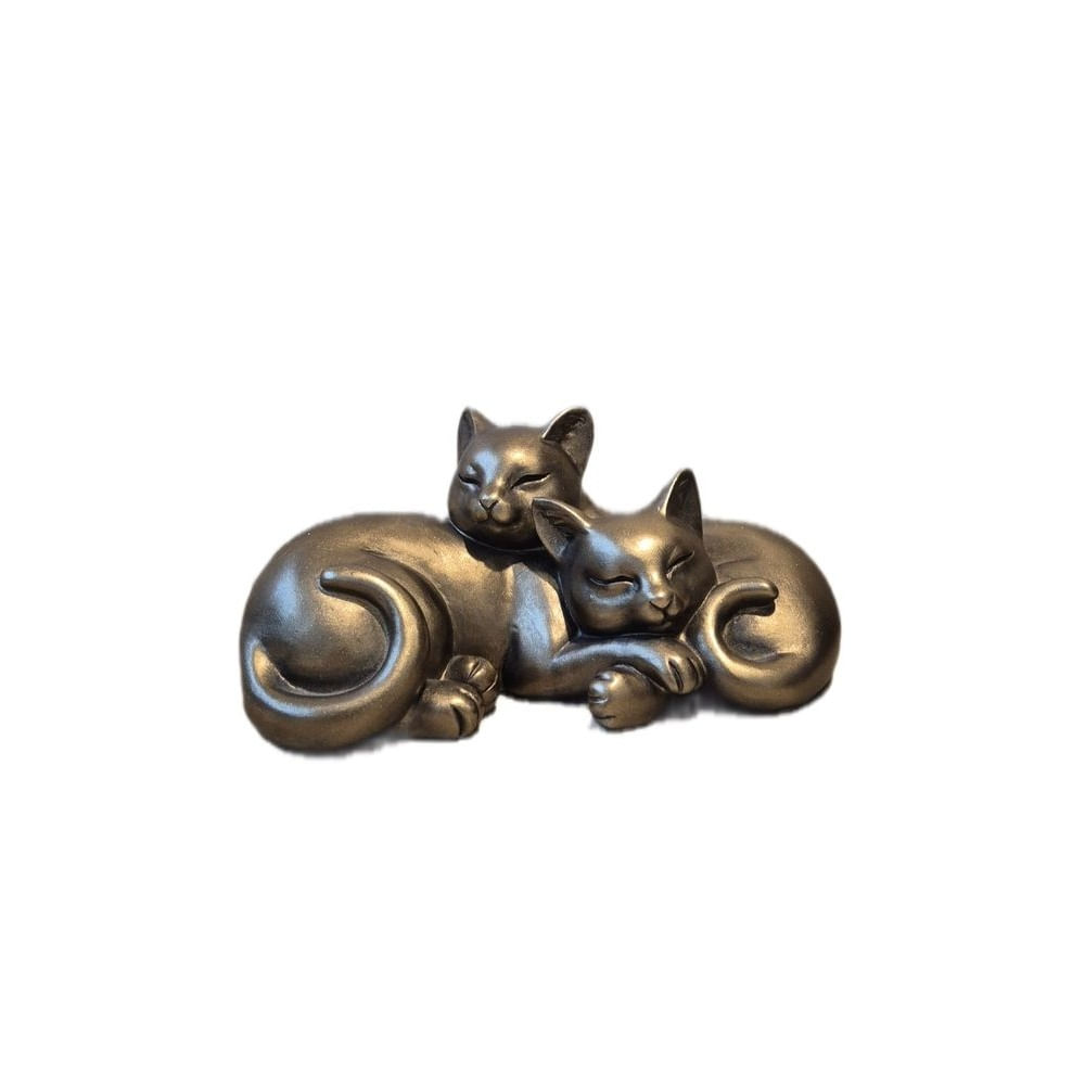 Figura Decorativa Gatos en Descanso - Adorno Romántico Regalo Ideal para San Valentín Dorado Figura Decorativa Gatos en Descanso - Adorno Romántico Regalo Ideal para San Valentín Dorado