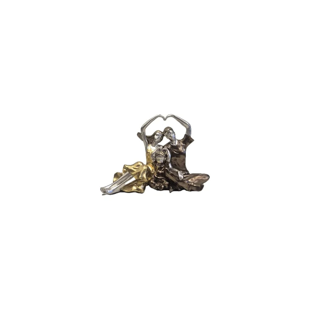 Escultura Decorativa Familia Moderna Metálica - Adorno Elegante para Sala Regalo Ideal Dorado Escultura Decorativa Familia Moderna Metálica - Adorno Elegante para Sala Regalo Ideal Dorado