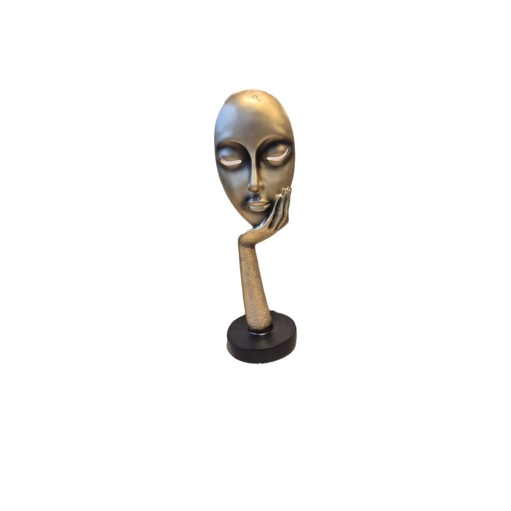Escultura Decorativa Rostro Abstracto Dorado - Adorno Elegante para Sala Regalo Ideal Plateado Escultura Decorativa Rostro Abstracto Dorado - Adorno Elegante para Sala Regalo Ideal Plateado