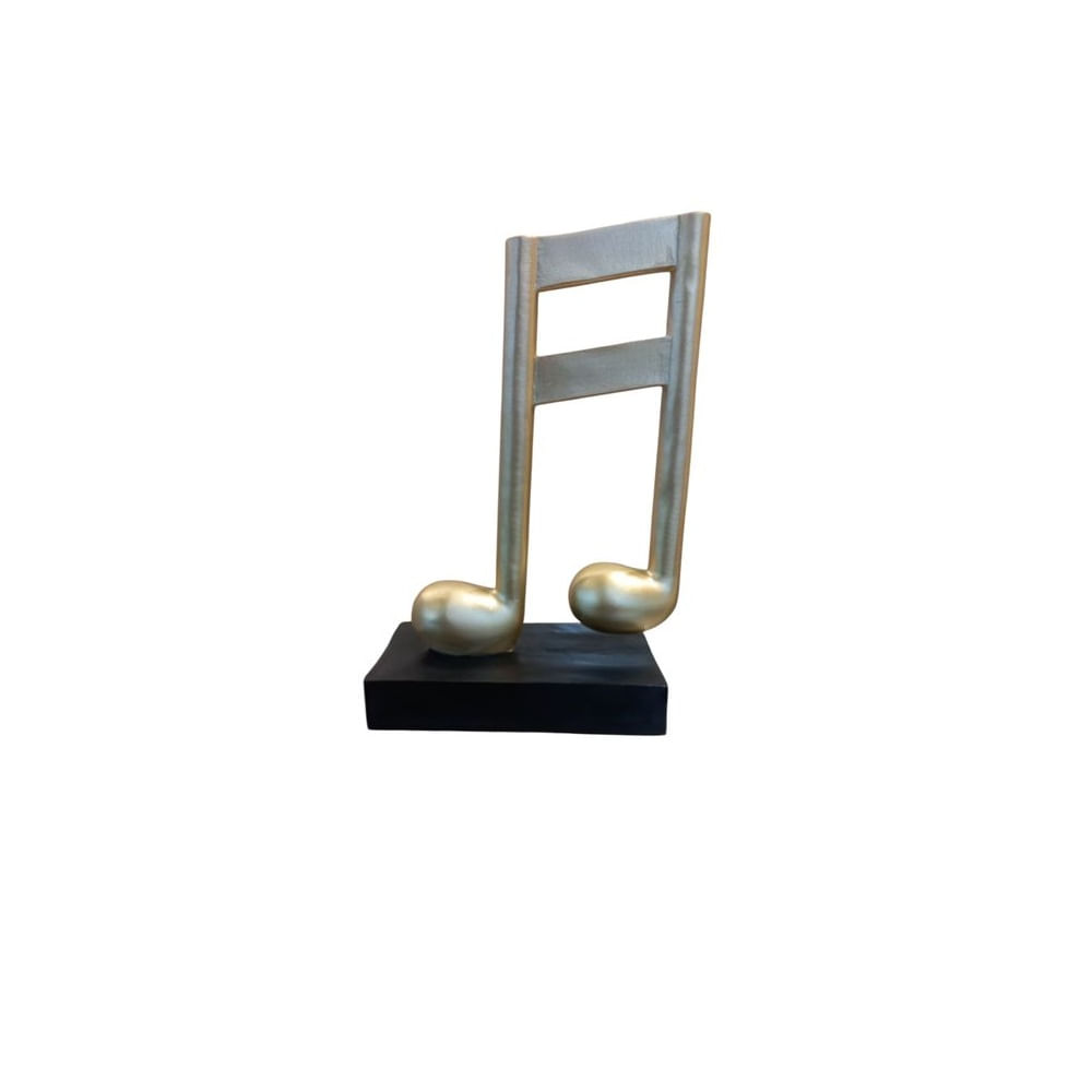 Figura Decorativa Nota Musical en Acabado Dorado y Plata - Adorno Elegante para Sala Regalo Ideal