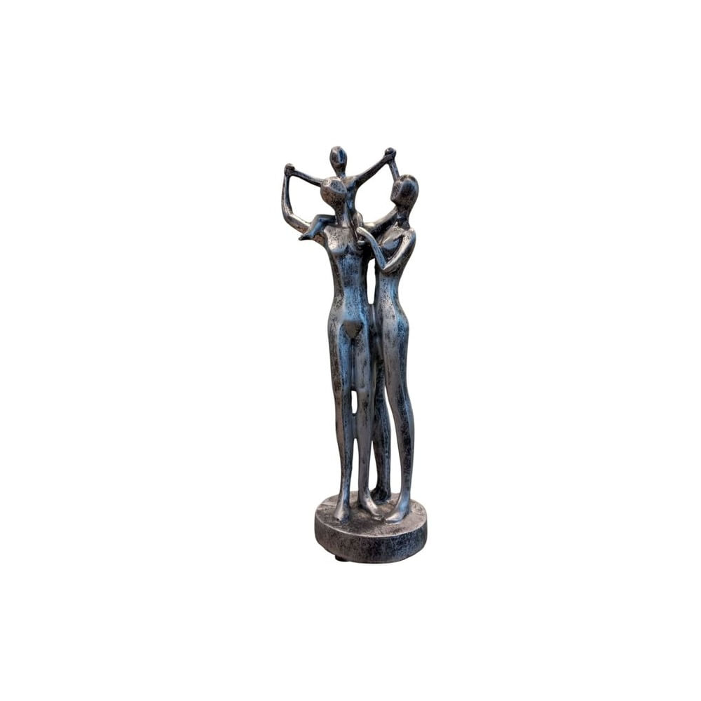 Figura Decorativa Familia Escultura Artística Bronce - Adorno Elegante para Sala Regalo Ideal