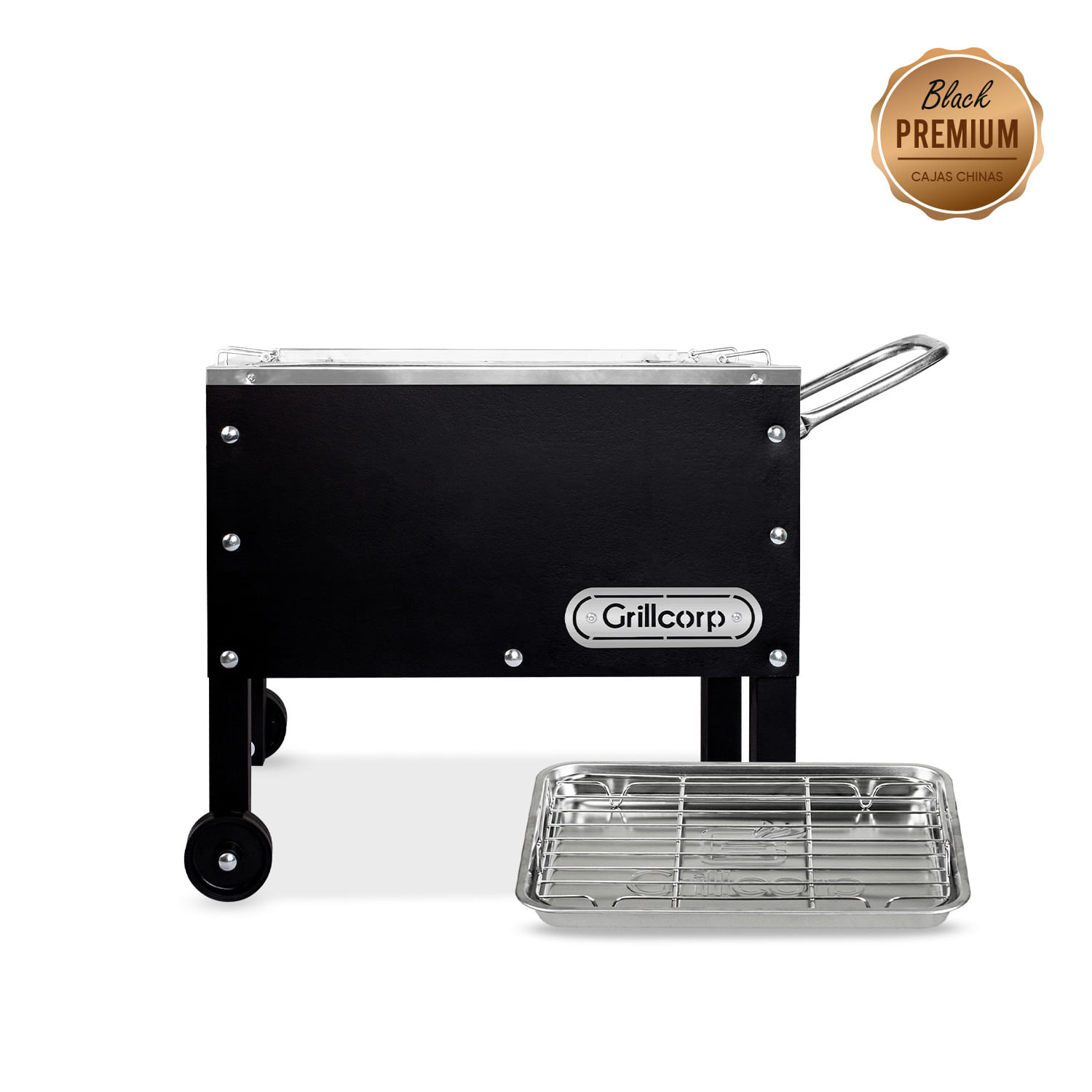 Caja China Chica Black Premium con Bandeja y Rack Inoxidable