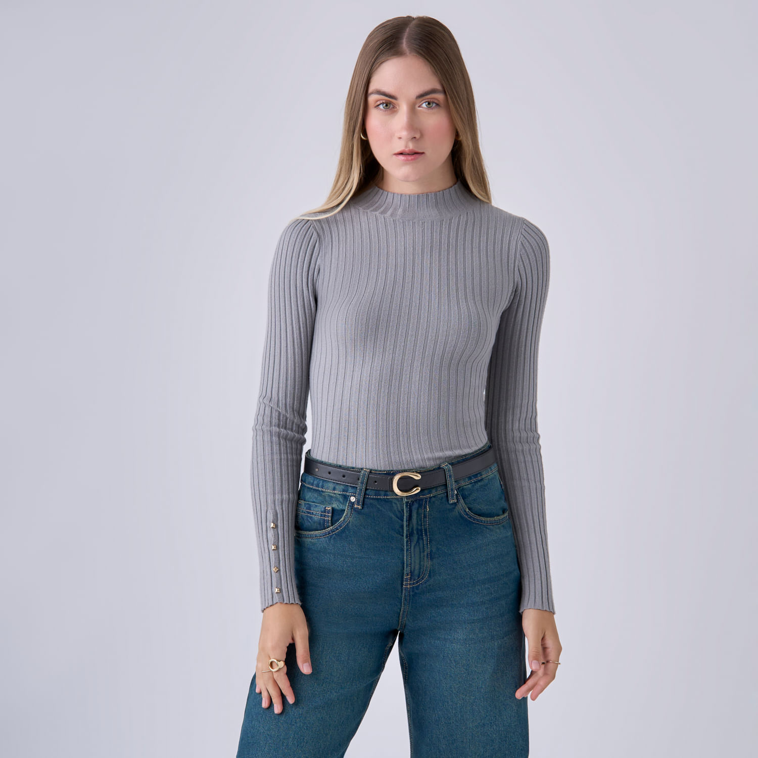 Chompa Mujer New Studs Hypnotic Manga Larga