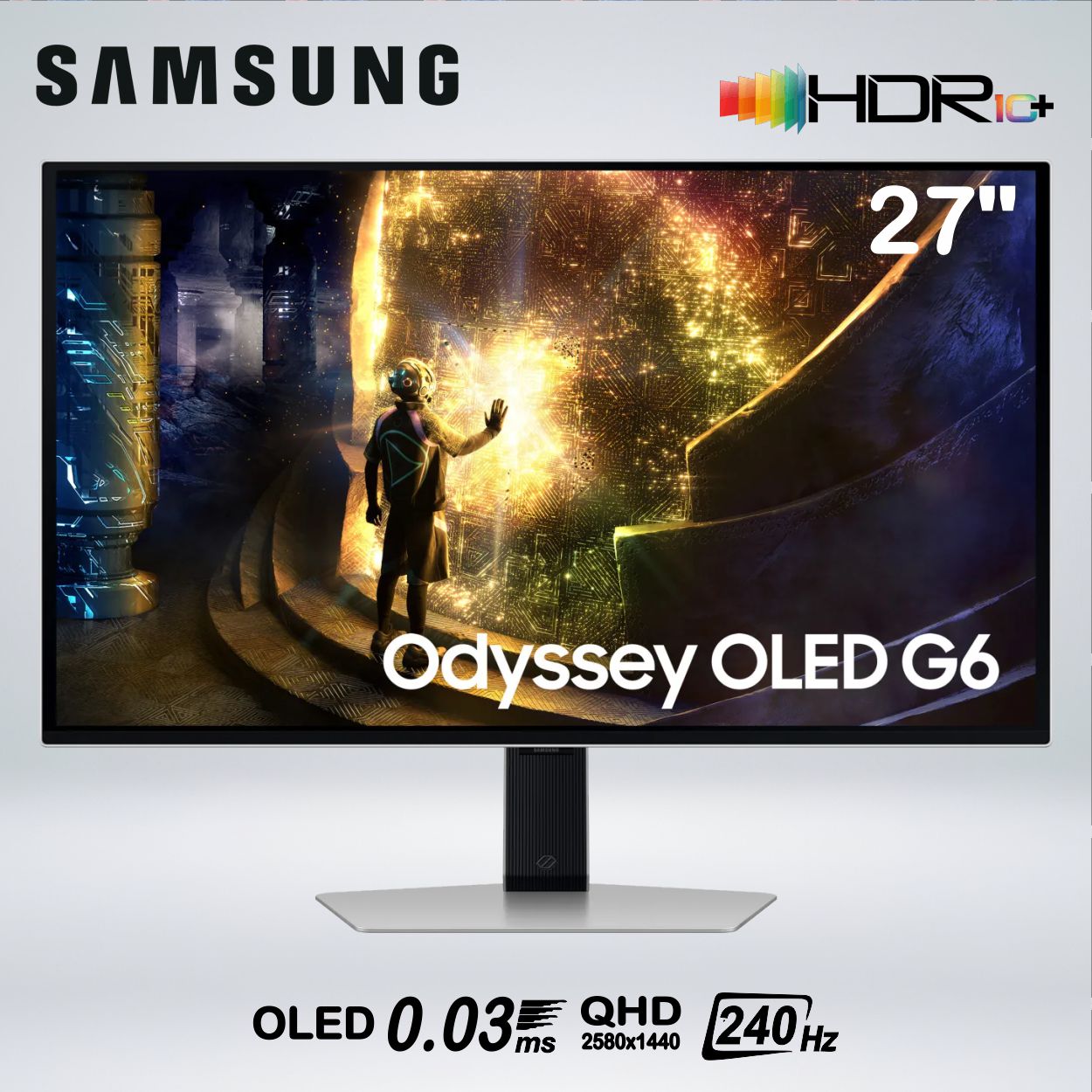 MONITOR GAMER ODYSSEY G6 OLED QHD 27''  240HZ 0.03MS HDR LS27DG612SLXPE