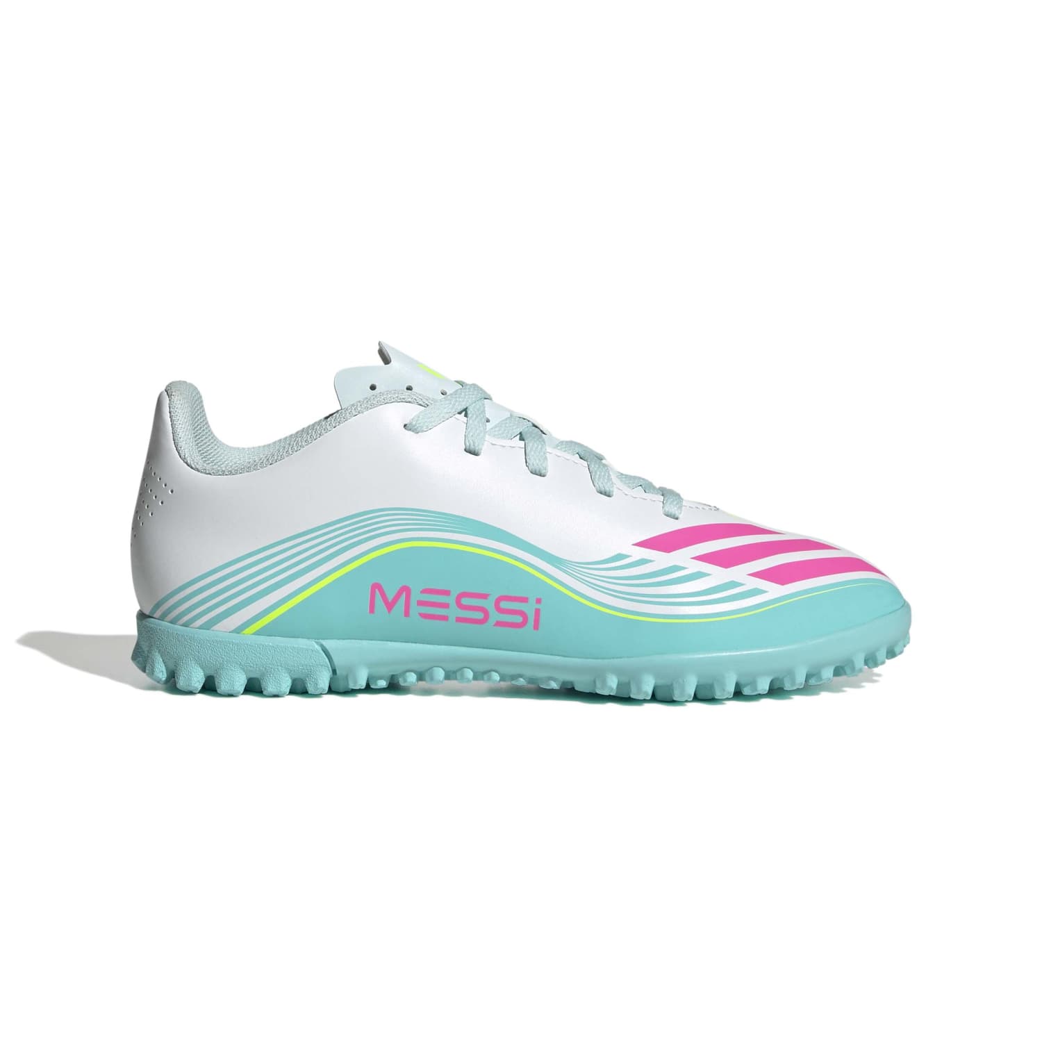Zapatillas De Fútbol Adidas Niño F50 Messi Club Tf J Jq0949 Blanco