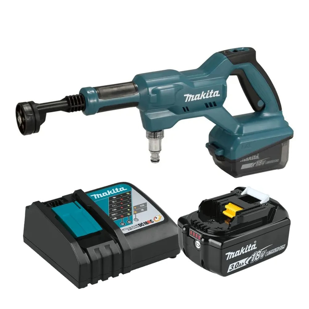 Hidrolavadora 18v Lxt BL + 1 bateria de 3ah + 1 cargador Makita Dhw180