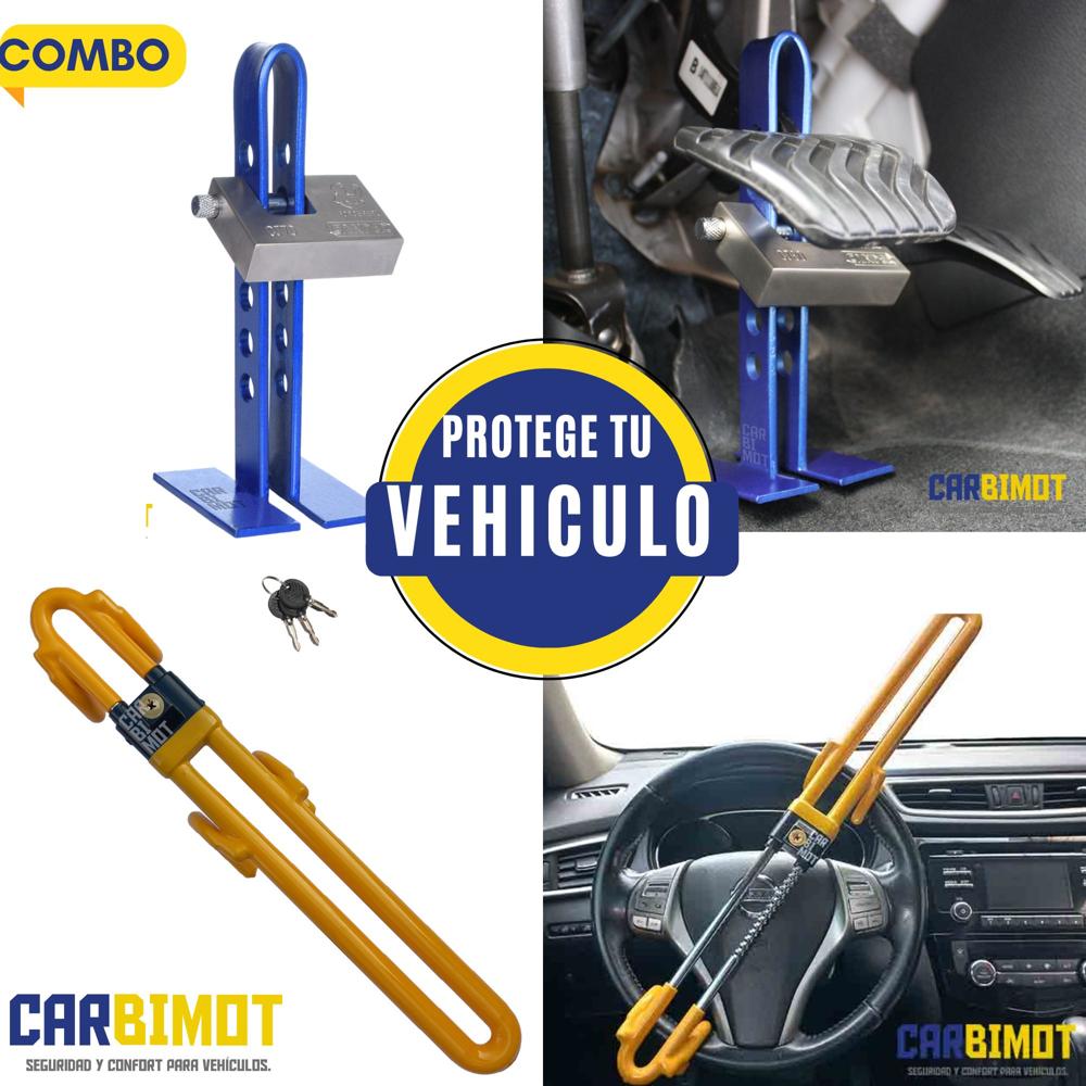 SEGURO DE TIMON Y PEDAL ANTIRROBO VEHICULAR COMBO